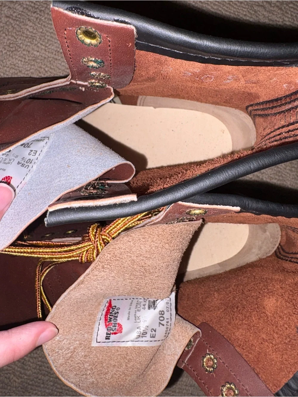 Vintage Red Wings 708 Boots Factory Seconds